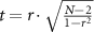 $t = r\cdot\sqrt }}}} $