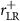 $r_}}^ + $