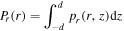 ${P}_{r}(r)=\displaystyle {\int }_{-d}^{d}{p}_{r}(r,z){\rm{d}}z$