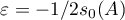 $\varepsilon=-1/2 s_{0}(A)$