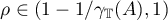 $\rho \in (1-1/{\gamma_{\mathbb{T}}(A)},1)$