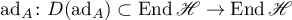$\operatorname{ad}_{A}\colon D(\operatorname{ad}_{A}) \subset \operatorname{End}\mathscr{H} \to \operatorname{End}\mathscr{H}$