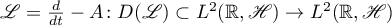 $\mathscr{L}=\frac{d}{dt}-A\colon D(\mathscr{L}) \subset L^{2}(\mathbb{R},\mathscr{H}) \to L^{2}(\mathbb{R},\mathscr{H})$