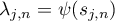$\lambda_{j,n}=\psi(s_{j,n})$