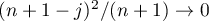 $(n+1-j)^2/(n+1) \to 0$