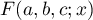 $F(a,b,c;x)$