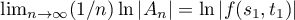 $\lim_{n\to\infty}({1}/{n})\ln{|A_n|}=\ln{|f(s_1, t_1)|}$