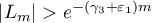 $|L_m|>e^{-(\gamma_3+\varepsilon_1)m}$