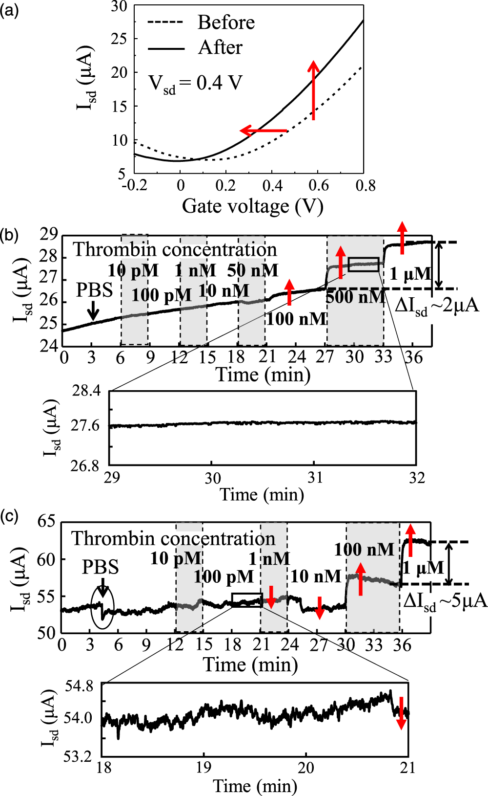 Effect of a protective layer on a carbon nanotube thin film channel in ...