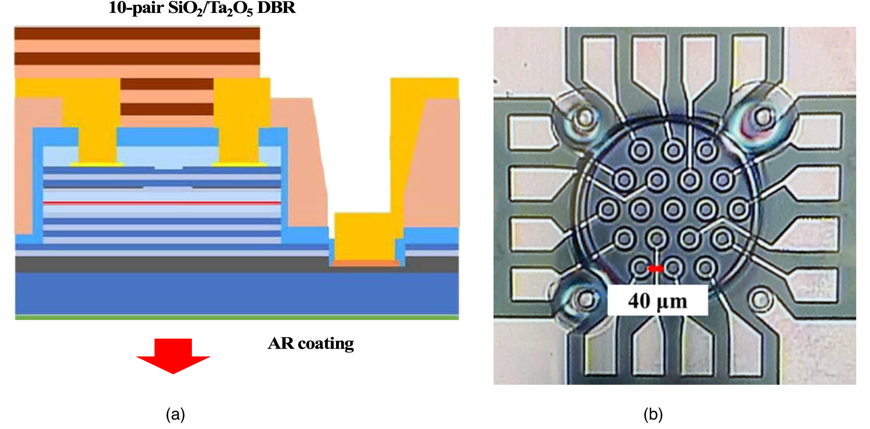Densely packed 1.1 μm band vertical cavity surface emitting laser array ...
