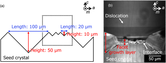 Reducing GaN crystal dislocations through lateral growth on uneven seed ...