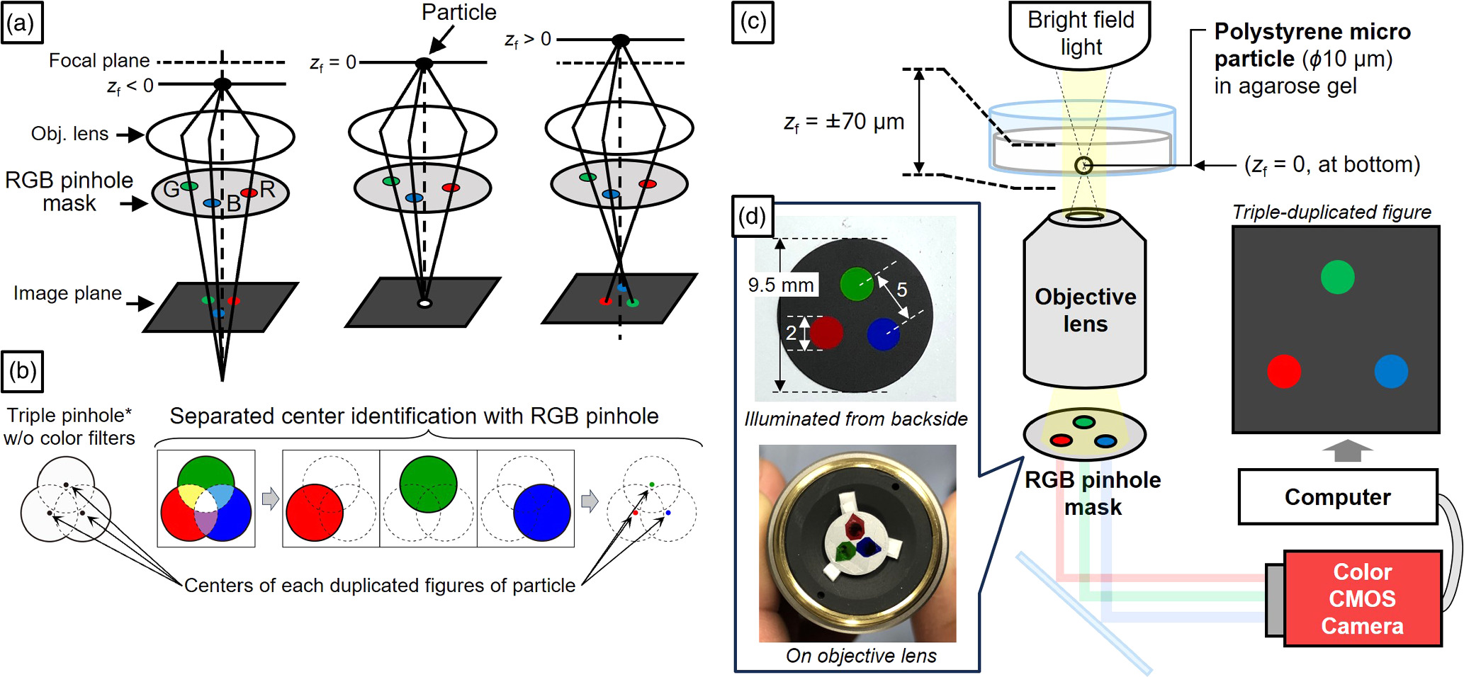 Label-free 3D tracking of biological micro-objects using RGB pinholes ...