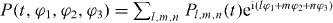 $P(t,\varphi _1, \varphi _2, \varphi _3) = \sum _{l,m,n}P_{l,m,n}(t)\mathrm {e}^{\mathrm {i}(l\varphi _1+m\varphi _2+n\varphi _3)}$