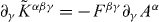 $\partial _\gamma \tilde K^{\alpha \beta \gamma } = - F^{\beta \gamma } \partial _\gamma A^\alpha$
