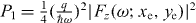 $P_1 = \frac{1}{4}( {\frac{q}{{\hbar \omega }}} )^2 | {F_z ( {\omega ;x_{\rm{e}} ,y_{\rm{e}} } )} |^2$