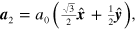 ${{\boldsymbol{a}}_{2}}={{a}_{0}}\left( \frac{\sqrt{3}}{2}\hat{\boldsymbol{x}}\,+\frac{1}{2}\hat{\boldsymbol{y}}\, \right),$