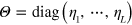 $\Theta ={\mbox{diag}}\left( {{\eta }_{1}},\cdots ,{{\eta }_{L}} \right)$