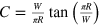 $C=\frac{W}{\pi R}{\rm tan} \left( \frac{\pi R}{W} \right)$