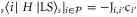 $_{s}{{\langle i\mid H\mid {\rm LS}\rangle }_{s}}{{\mid }_{i\in \mathcal{P}}}=-{{{\rm J}}_{i,i^{\prime} }}{{{\rm c}}_{i^{\prime} }}$