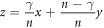 $z=\displaystyle \frac{\gamma }{n}x+\displaystyle \frac{n-\gamma }{n}y$