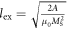 ${l}_{{\rm{ex}}}=\sqrt{\frac{2A}{{\mu }_{0}{M}_{{\rm{S}}}^{2}}}$