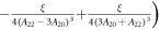 $-\tfrac{\xi }{4({A}_{22}-3{A}_{20}){}^{3}}\left.+\tfrac{\xi }{4(3{A}_{20}+{A}_{22}){}^{3}}\right)$