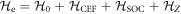 ${{ \mathcal H }}_{{\rm{e}}}={{ \mathcal H }}_{0}+{{ \mathcal H }}_{\mathrm{CEF}}+{{ \mathcal H }}_{\mathrm{SOC}}+{{ \mathcal H }}_{Z}$
