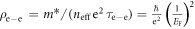 ${\rho }_{{\rm{e}}-{\rm{e}}}=m* /({n}_{{\rm{e}}{\rm{f}}{\rm{f}}}{{\rm{e}}}^{2}\,{\tau }_{{\rm{e}}-{\rm{e}}})=\tfrac{\hslash }{{{\rm{e}}}^{2}}\,{\left(\tfrac{1}{{E}_{{\rm{F}}}}\right)}^{2}$