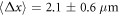$\langle {\rm{\Delta }}x\rangle =2.1\pm 0.6\,\mu {\rm{m}}$