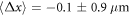 $\langle {\rm{\Delta }}x\rangle =-0.1\pm 0.9\,\mu {\rm{m}}$
