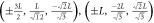 $\left(\pm \tfrac{3L}{2},\tfrac{L}{\sqrt{1}2},\tfrac{-\sqrt{2}L}{\sqrt{3}}\right),\left(\pm L,\tfrac{-2L}{\sqrt{3}},\tfrac{\sqrt{2}L}{\sqrt{3}}\right)$