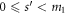$0\leqslant s^{\prime} \lt {m}_{1}$