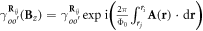 ${\gamma }_{{{oo}}^{{\prime} }}^{{{\bf{R}}}_{{ij}}}({{\bf{B}}}_{z})={\gamma }_{{{oo}}^{{\prime} }}^{{{\bf{R}}}_{{ij}}}\exp \,{\rm{i}}\left(\tfrac{2\pi }{{{\rm{\Phi }}}_{0}}{\int }_{{r}_{j}}^{{r}_{i}}{\bf{A}}({\bf{r}})\cdot {\rm{d}}{\bf{r}}\right)$
