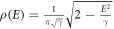 $\rho (E)=\tfrac{1}{\pi \sqrt{\gamma }}\sqrt{2-\tfrac{{E}^{2}}{\gamma }}$