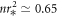 ${{nr}}_{* }^{2}\simeq 0.65$