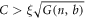 $C\gt \xi \sqrt{G(n,b)}$
