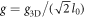 $g={g}_{3{\rm{D}}}/(\sqrt{2}{l}_{0})$