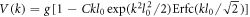 $V(k)=g[1-{{Ckl}}_{0}\exp ({k}^{2}{l}_{0}^{2}/2)\mathrm{Erfc}({{kl}}_{0}/\sqrt{2})]$