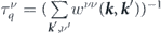 ${\tau }_{q}^{\nu }={\left(\sum _{{\boldsymbol{k}}^{\prime },{\nu }^{\prime }}{w}^{\nu \nu }\left(\boldsymbol{k},{\boldsymbol{k}}^{\prime }\right)\right)}^{-1}$