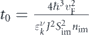 ${t}_{0}=\frac{4{\hslash }^{3}{v}_{\text{F}}^{2}}{{\varepsilon }_{k}^{\nu }{J}^{2}{S}_{\text{im}}^{2}{n}_{\text{im}}}$