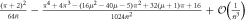 $\tfrac{{\left(\pi +2\right)}^{2}}{64\bar{n}}-\tfrac{{\pi }^{4}+4{\pi }^{3}-(16{\mu }^{2}-40\mu -5){\pi }^{2}+32(\mu +1)\pi +16}{1024{\bar{n}}^{2}}+{ \mathcal O }\left(\tfrac{1}{{\bar{n}}^{3}}\right)$