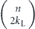 $\left(\genfrac{}{}{0.0pt}{}{n}{2{k}_{\text{L}}}\right)$