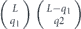 $\left(\genfrac{}{}{0.0pt}{}{L}{{q}_{1}}\right)\left(\genfrac{}{}{0.0pt}{}{L-{q}_{1}}{q2}\right)$