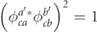 ${\left({\phi }_{ca}^{{a}^{\prime }{\ast}}{\phi }_{cb}^{{b}^{\prime }}\right)}^{2}=1$