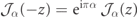 ${\mathcal{J}}_{\alpha }\left(-z\right)={\text{e}}^{\text{i}\pi \alpha }\enspace {\mathcal{J}}_{\alpha }\left(z\right)$