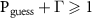 $\mathrm{P}_{\mathrm{guess}} + \Gamma \geqslant 1$