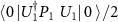 $ \langle 0 \, | U_1^{\dagger} P_1~U_1 | \, 0~\rangle/2$