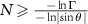 $N \geqslant \frac{-\ln \Gamma}{-\ln \left| \sin \theta \, \right|}$