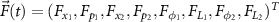 $\vec{F}(t) = (F_{x_1},F_{p_1},F_{x_2},F_{p_2},F_{\phi_1},F_{L_1},F_{\phi_2},F_{L_2})^T$