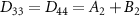 $D_{33} = D_{44} = A_{2}+B_{2}$